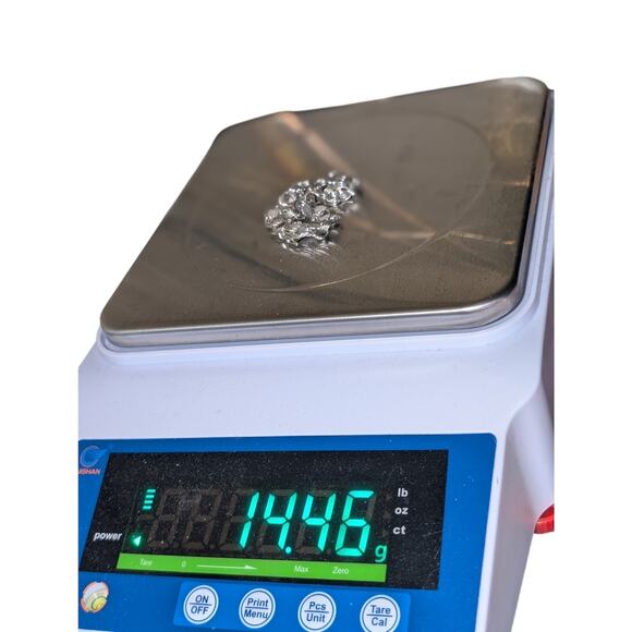 Vintage Mid Century Sterling Silver Double Link Textured Heart Charm Bracelet - Picture 7 of 8